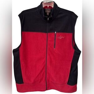 Fleece Vest Greg Norman For Tasso Elba, Full Zip, Red Black, Mens Size XL